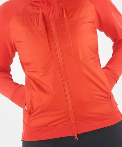 Salomon Elixir Hybrid Hooded Funktionsjacke cherry tomato/valiant poppy (Damen)