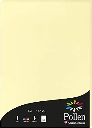 Clairefontaine Pollen Universalpapier canary, A4, 120g/m², 50 Blatt