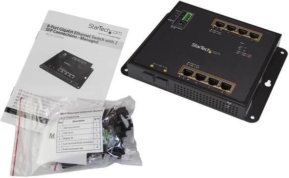 StarTech IES101 Wallmount Gigabit Managed Switch, 8x RJ-45, 2x SFP, 200W PoE+