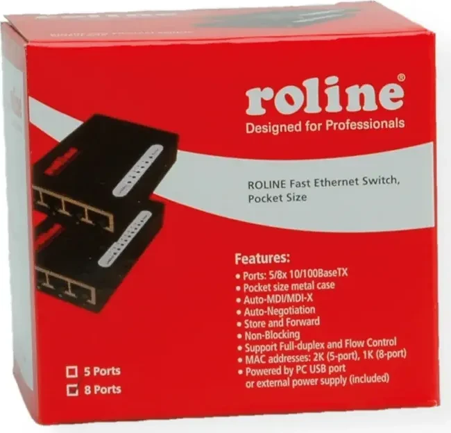 Roline Desktop Switch, 8x RJ-45