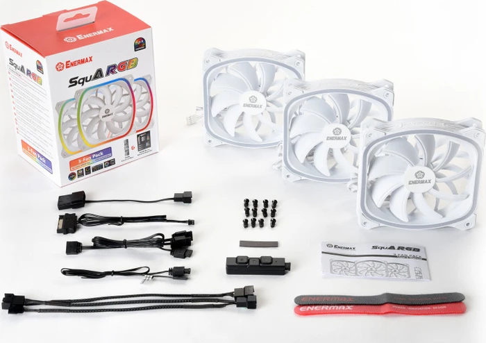 Enermax SquA RGB White, weiß, LED-Steuerung, 120mm, 3er-Pack
