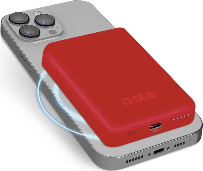 SBS Mobile Mag Power Bank 5000mAh rot