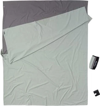 Cocoon TravelSheet Baumwolle Double Size Hüttenschlafsack elephant grey/cactus blue