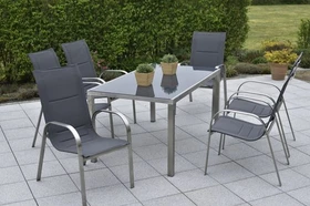 Merxx Paxos Gartenmöbel-Set grau/braun, 7-tlg.