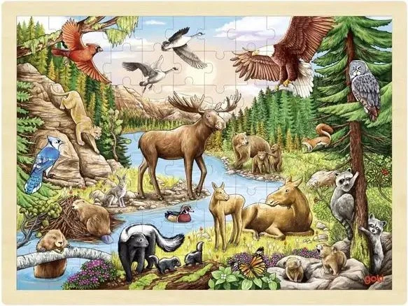 Goki Einlegepuzzle Nordamerikanische Wildnis
