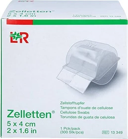Lohmann & Rauscher Zelletten Zellstofftupfer Rolle Hautdesinfektion 5x4cm, 300 Stück