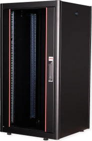 Roline / Secomp Basic 19" Netzwerkschrank 22HE, montiert, Glastür, IP20, RAL 9005, 600mm tief