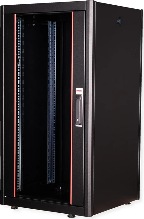 Roline / Secomp Basic 19" Netzwerkschrank 22HE, montiert, Glastür, IP20, RAL 9005, 600mm tief