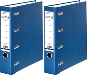 Falken Kunstoff Doppelordner 4-Ring A4, 70mm, A5, quer, blau