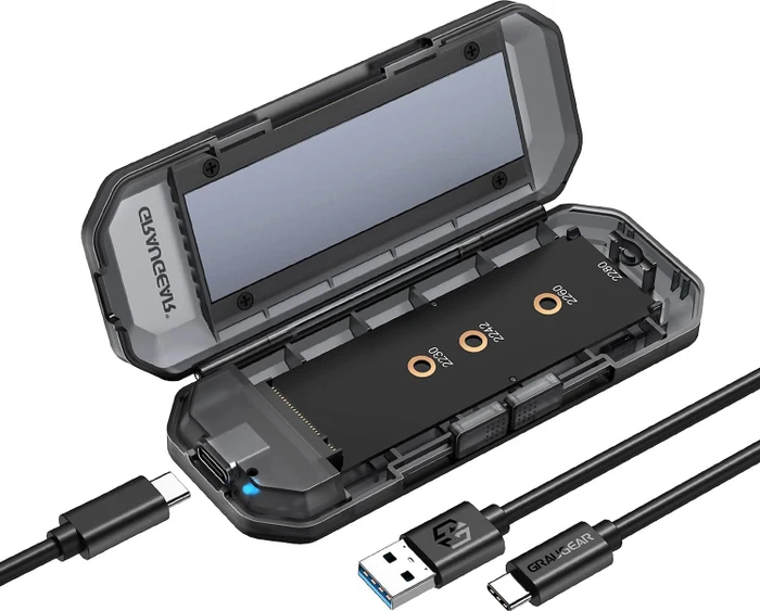 Graugear G-M202-AC-10G Externes Gehäuse für M.2 NVMe SSD, USB-C 3.1
