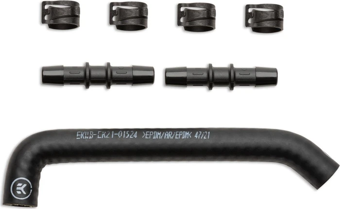 EK Water Blocks EK-Pro Tubing Reinforced EPDM Schlauch Preformed 45°/90°, 17/10mm, schwarz