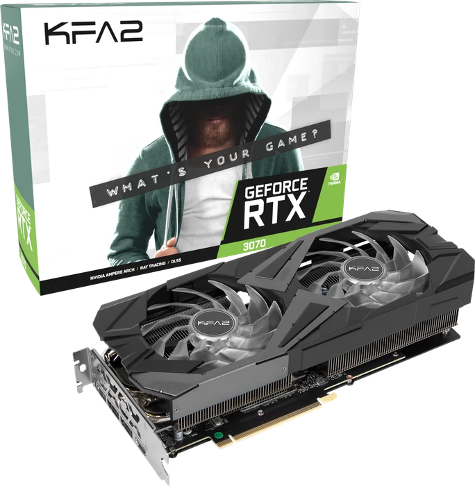 KFA2 GeForce RTX 3070 EX (1-Click OC), 8GB GDDR6, HDMI, 3x DP