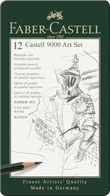 Faber-Castell Castell 9000 Art Set Bleistift sortiert, Metalletui, 12er-Set