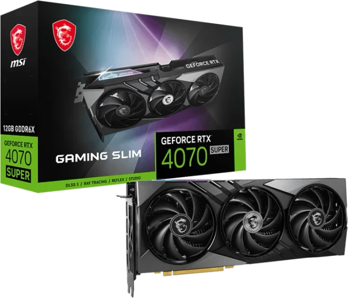 MSI GeForce RTX 4070 SUPER 12G Gaming Slim, 12GB GDDR6X, HDMI, 3x DP