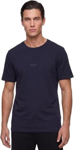 Guess Small Logo T-Shirt kurzarm dunkelblau (Herren)