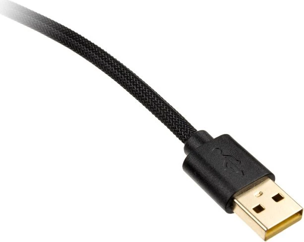 Ducky Premicord Spiralkabel USB-C auf USB-A, Tastaturkabel (Spiral-Textilkabel), 1.8m, Phantom Black