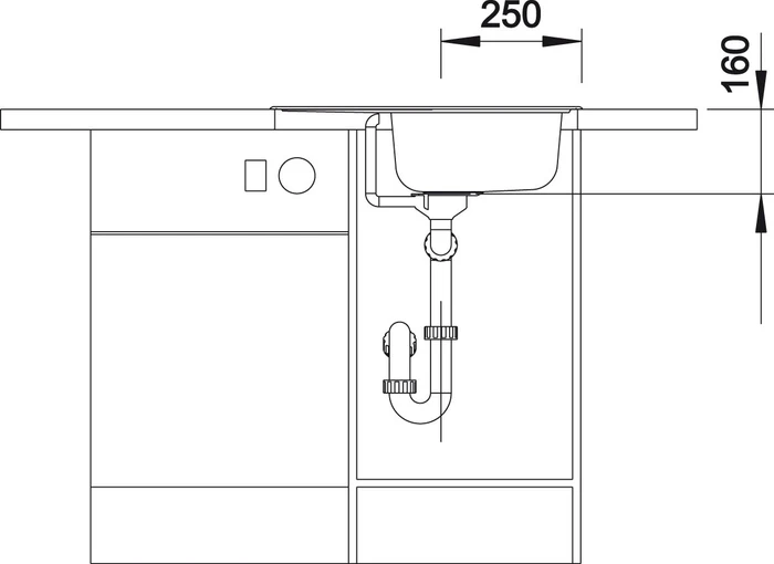 Blanco Tipo 45 S Mini Einbau Becken reversibel edelstahl