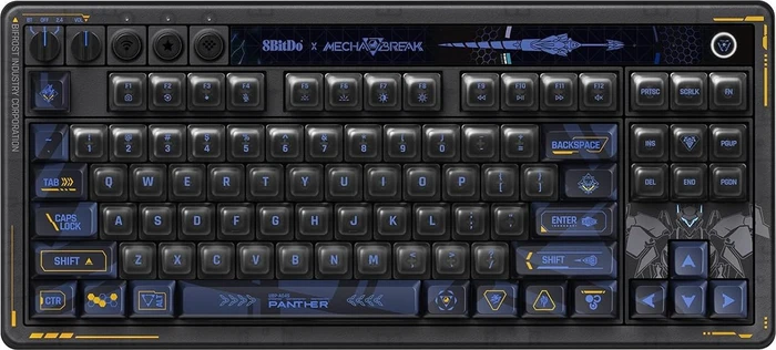 8BitDo Retro 87 Mechanical Keyboard, Mecha BREAK: Panther, schwarz, Kailh Box Jellyfish X, USB/Bluetooth, US