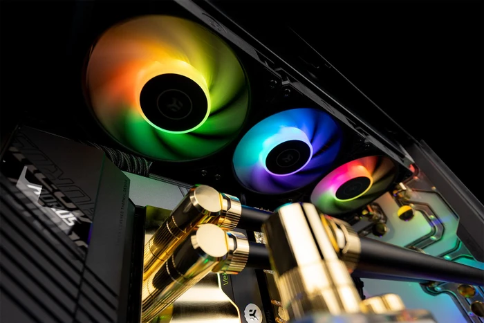 EK Water Blocks EK-Loop Fan FPT 120 D-RGB, Black, 550-2300rpm, LED-Steuerung, 120mm