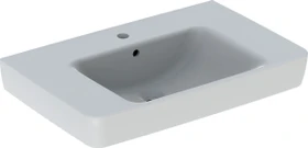 Geberit Renova Plan Aufsatzwaschtisch mit Ablagefläche 75cm, Hahnloch mittig, mit Überlauf, weiß/KeraTect