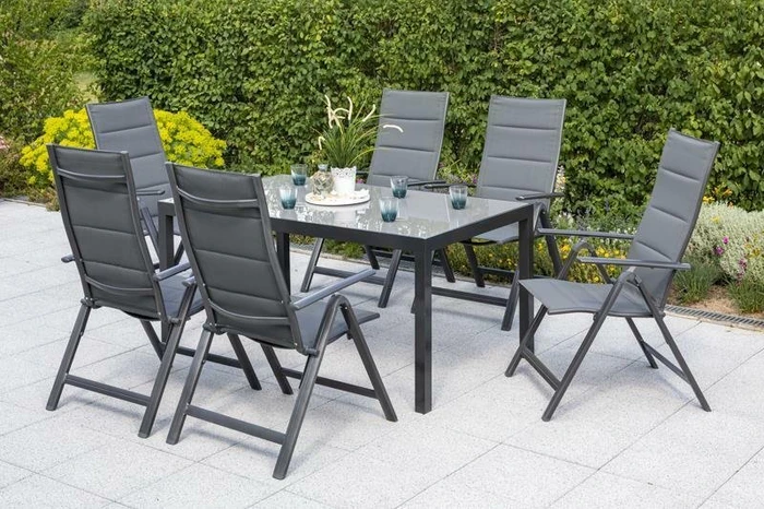 Merxx Taviano Gartenmöbel-Set grau, 7-tlg.