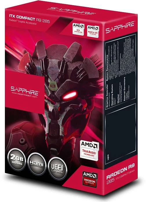 Sapphire Radeon R9 285 ITX Compact, 2GB GDDR5, DVI, HDMI, 2x mDP, lite retail