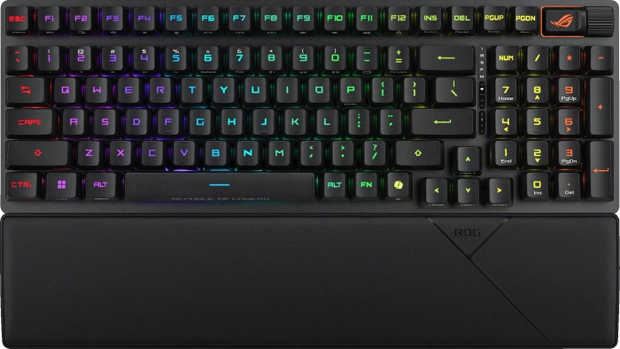 ASUS ROG Strix Scope II 96 RX Wireless, PBT, schwarz, ROG RX RED, USB/Bluetooth, FR