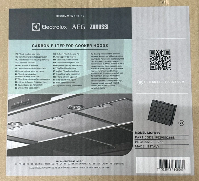 AEG Electrolux MCFB69 SupCharc Hoch-Effizienter Aktivkohlefilter