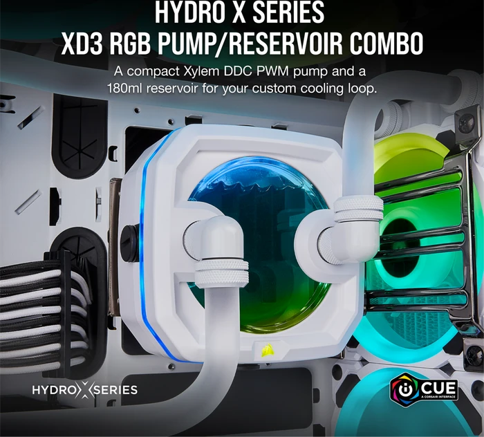 Corsair Hydro X Series XD3 RGB, weiß, mit Pumpe
