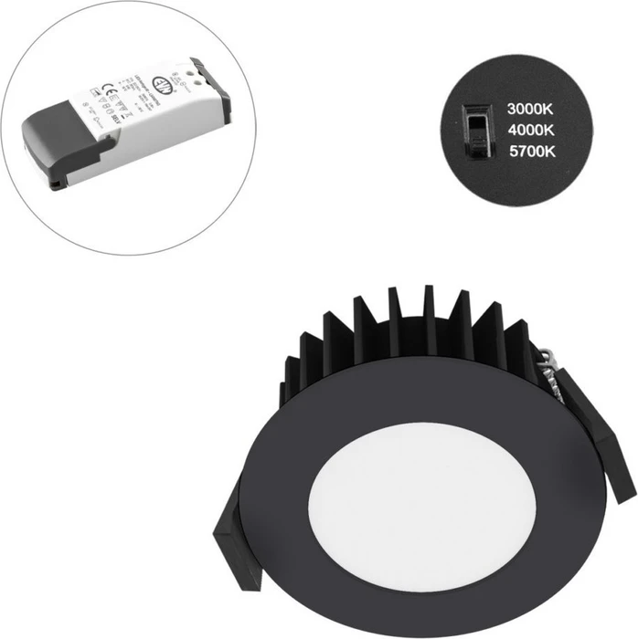 EVN Lichttechnik Solido LED Decken-Einbauleuchte 10W schwarz