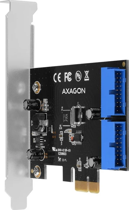Axagon 2x USB 3.0 Header, PCIe 2.0 x1
