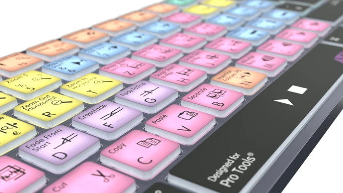 LogicKeyboard Titan Wireless Avid Pro Tools Mac, Titanium Gray, LEDs weiß, USB/Bluetooth, DE