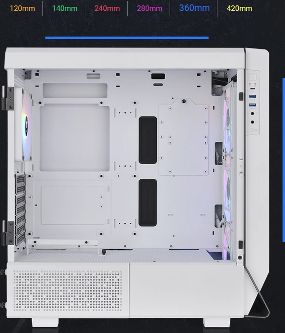 Thermaltake Ceres 500 TG ARGB Snow Edition, weiß, Glasfenster