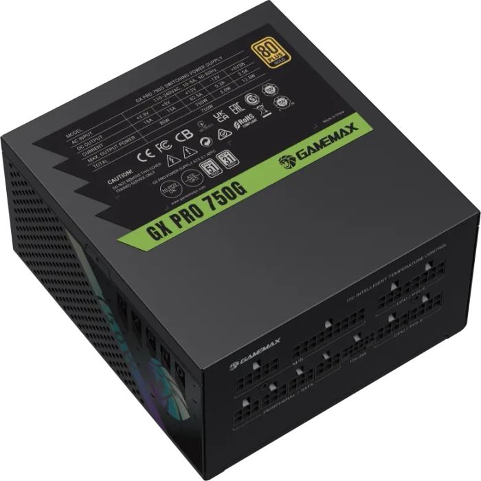 GameMax GX Pro Gold 750G schwarz 750W, ATX 3.1