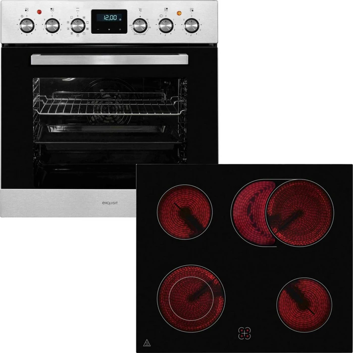 Exquisit EHE185-HBZ-020 Einbauherd-Set inox