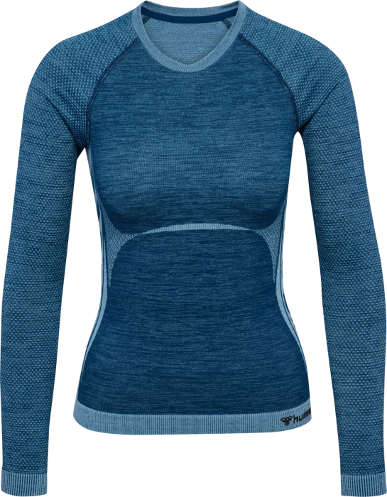 hummel CEA Seamless Tight Funktionsshirt langarm navy peony/faded denim (Damen)