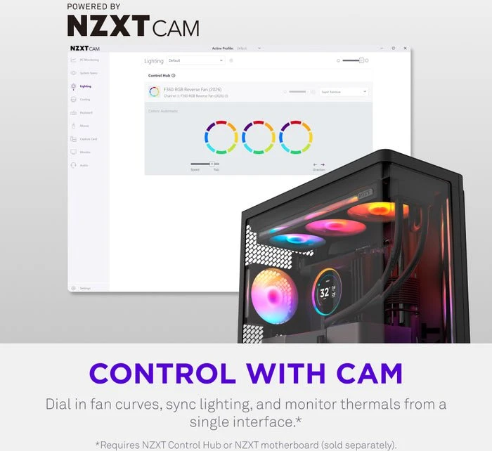 NZXT F420 RGB, schwarz, 3x 140mm