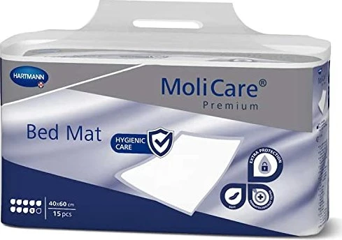 Hartmann MoliCare Premium Bed Mat 9 Tropfen Bettschutzeinlage, 40x60cm, 15 Stück