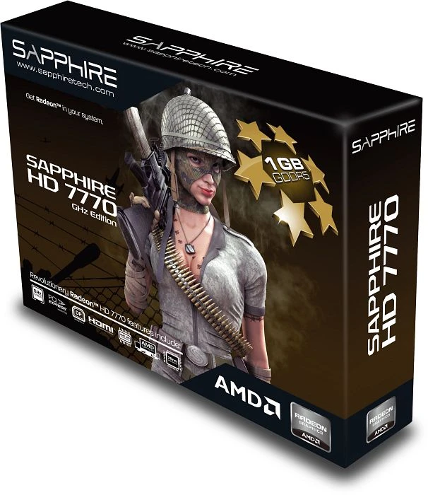 Sapphire Radeon HD 7770 GHz Edition, 1GB GDDR5, DVI, HDMI, DP, lite retail