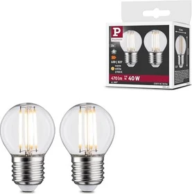 Paulmann Filament LED Tropfen E27 5W/827 klar, 2 Stück