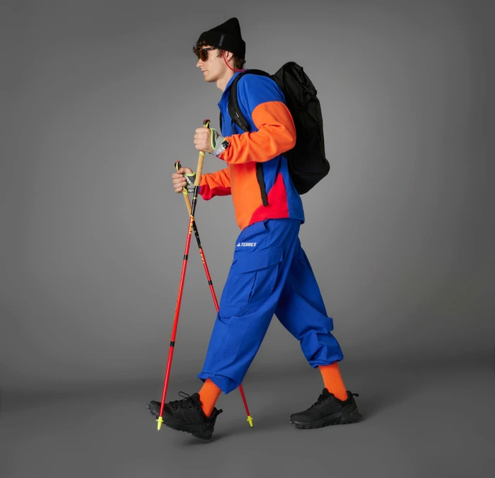 adidas Terrex Multi Climawarm Fleece Anorak semi lucid blue/semi impact orange/pure ruby (Herren)