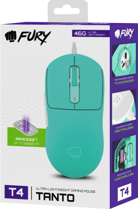 Natec Fury Tanto T4 Ultra-Lightweight Gaming Mouse Navy Blue, USB