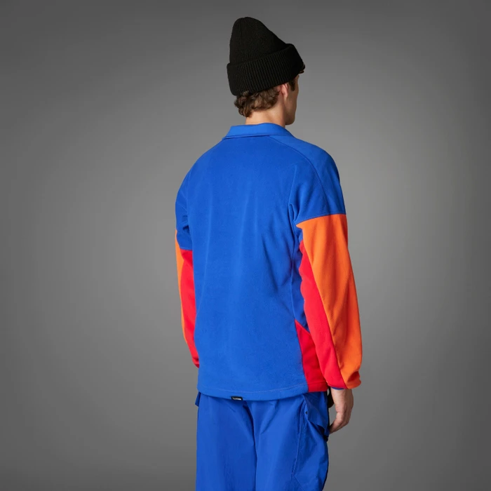 adidas Terrex Multi Climawarm Fleece Anorak semi lucid blue/semi impact orange/pure ruby (Herren)