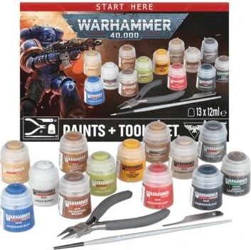 Games Workshop Warhammer 40.000 Paints+Tools 2026 Farbset, 16-tlg.
