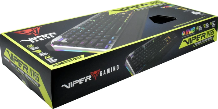 Patriot Viper V765 Mechanical RGB Keyboard, Kailh Box WHITE, US