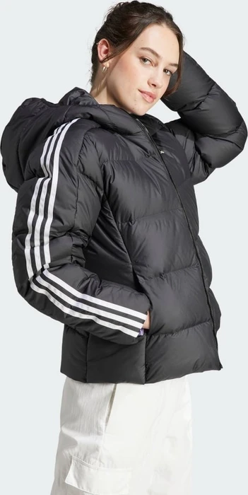 adidas Essentials 3-Streifen Mid Hooded Jacke schwarz (Damen)