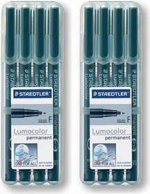 Staedtler Lumocolor 318 permanent schwarz, 4er-Pack