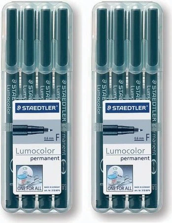 Staedtler Lumocolor 318 permanent schwarz, 4er-Pack