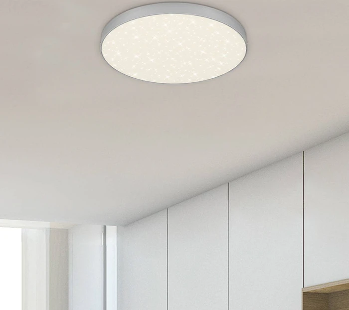 Briloner Flame Star Sternenhimmel LED Deckenleuchte 21W 27.7cm silber