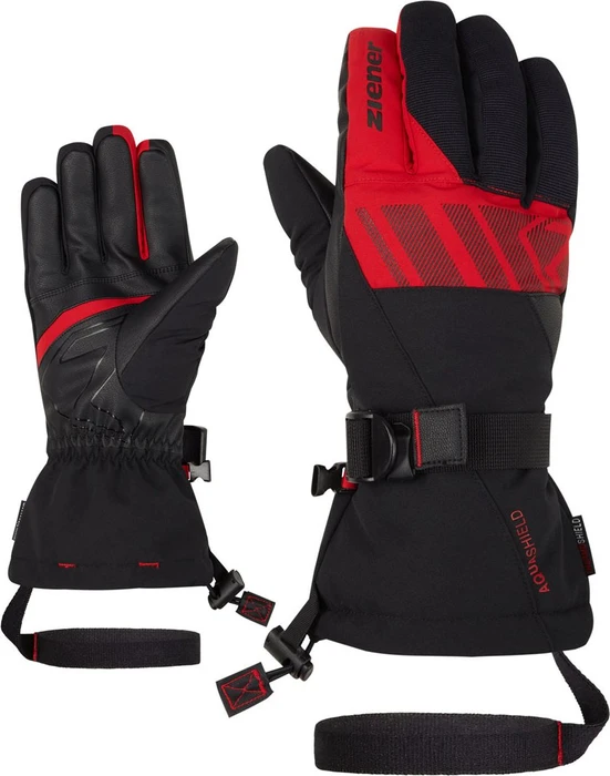 Ziener Ghalion AS Skihandschuhe black/red salsa (Herren)
